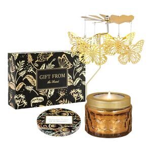 A Gift from the heart Rotating Scented Candle with gold butterfly charms